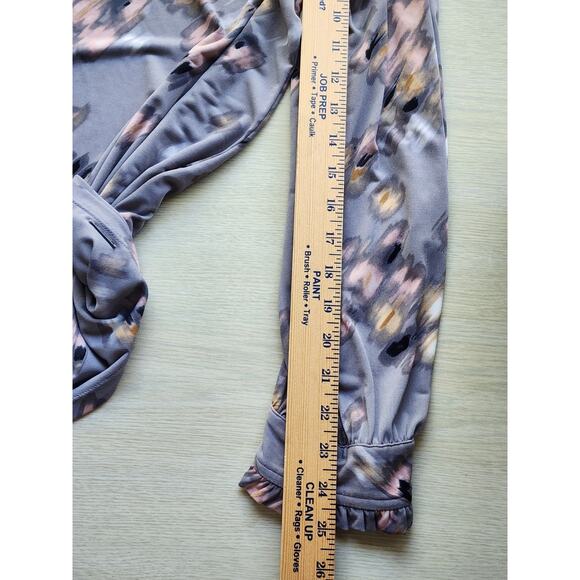 TOP/BLOUSE-CALVIN KLEIN-Gray-Long Sleeves-PICS NOT BLURRED-Watercolor Design-XL - Picture 16 of 16